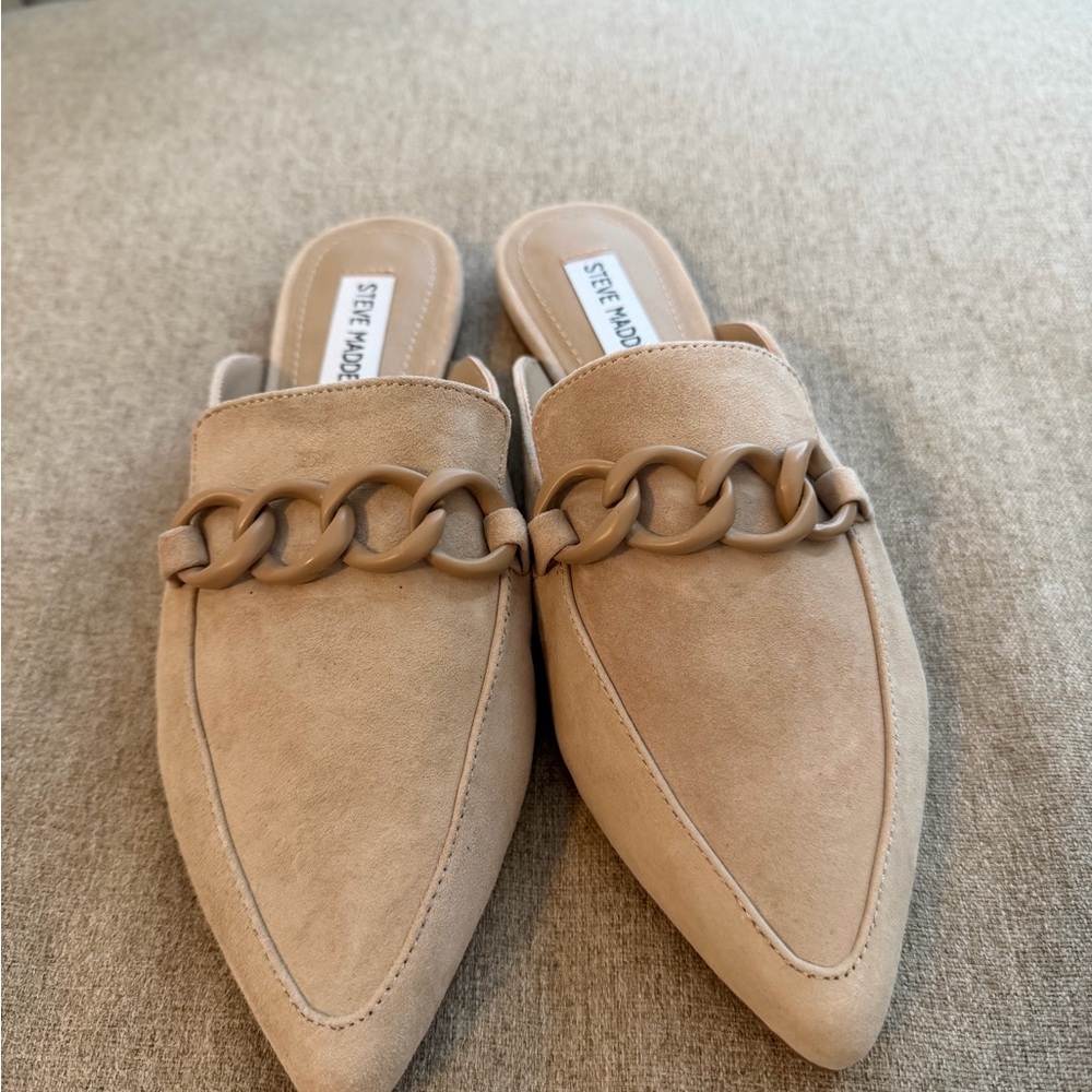 Steve Madden Forte Pointed Toe Mules in Tan Suede Size 8-Brand New, Never Worn - Picture 2 of 6